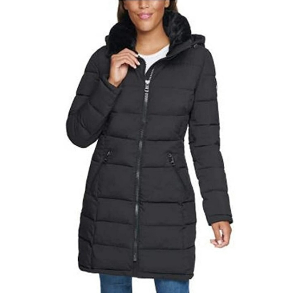 Women's Black Puffer Coat Parka